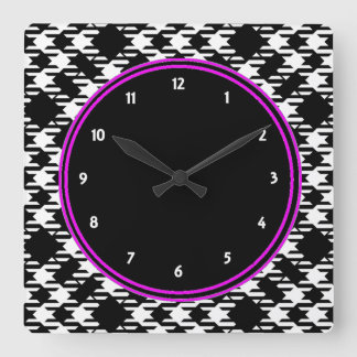 Horloge Carrée Pied de Poule