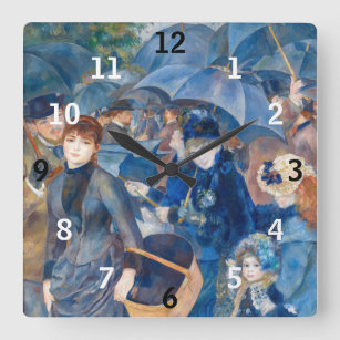 Horloge Carrée Pierre-Auguste Renoir - Les Parapluies