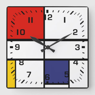 Horloge Carrée Piet Mondrian, composition C