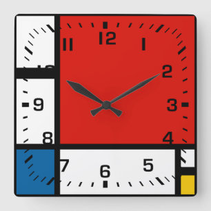 Horloge Carrée Piet Mondrian, composition II