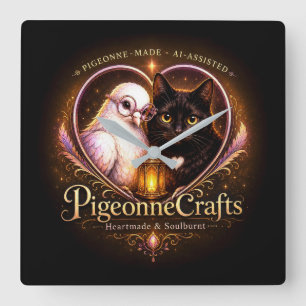 Horloge Carrée PigeonneCrafts Faite avec le cœur