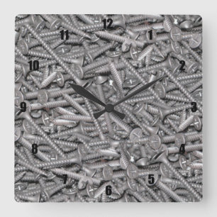 Horloge Carrée Pile des vis à parois dures