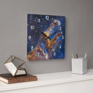 Horloge Carrée Piliers de la création Nébuleuse de l'Aigle Télesc
