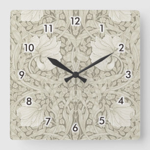 Horloge Carrée Pimpernel Ivory, William Morris