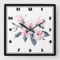 Pink & Gray Flowers Classy Watercolor