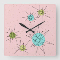 Pink Iconic Atomic Starburst Wall Clock