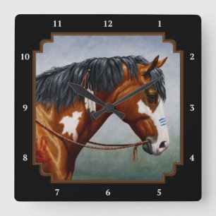 Horloge Carrée Pinto Horse