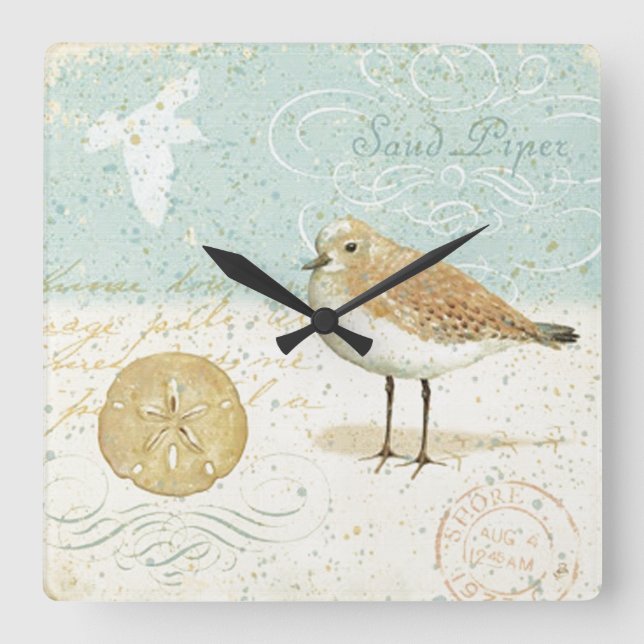 Horloge Carrée Pipe de sable vintage française (Recto)