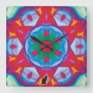Horloge Carrée Pippin Kaleidoscope