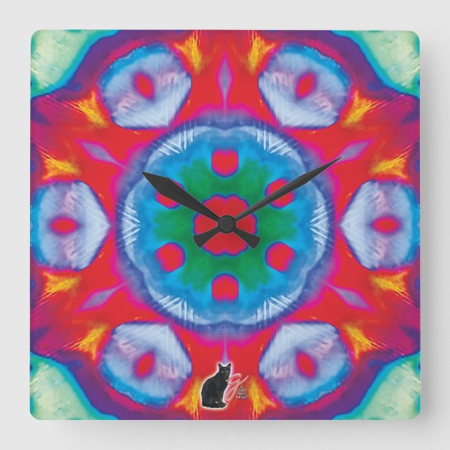 Horloge Carrée Pippin Kaleidoscope (Recto)