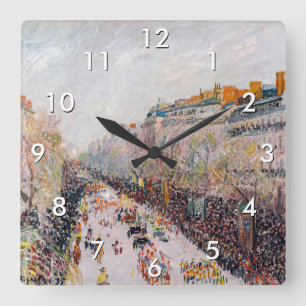 Horloge Carrée Pissarro - Montmartre, Mardi Gras sur le boulevard