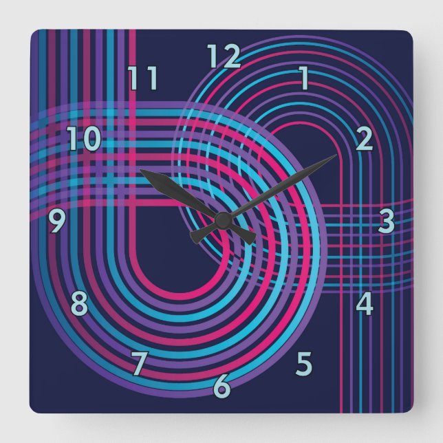 Horloge Carrée Piste colorée du Grand Prix (Recto)