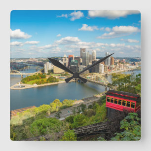 Horloge Carrée Pittsburgh Pennsylvania Duquesne Incline View