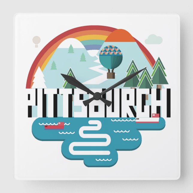 Horloge Carrée Pittsburgh, Pennsylvanie | Design Cityscape (Recto)