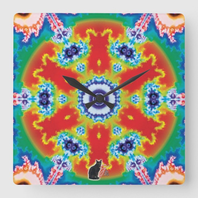 Horloge Carrée Pivitol Kaleidoscope (Recto)