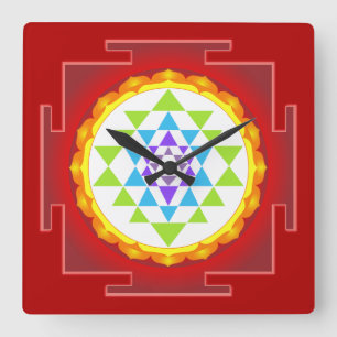Horloge Carrée PixDezines Sri Yantra/Chakra