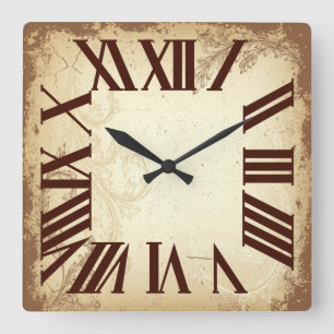 Horloge Carrée PixDezines Vintage Old English clock