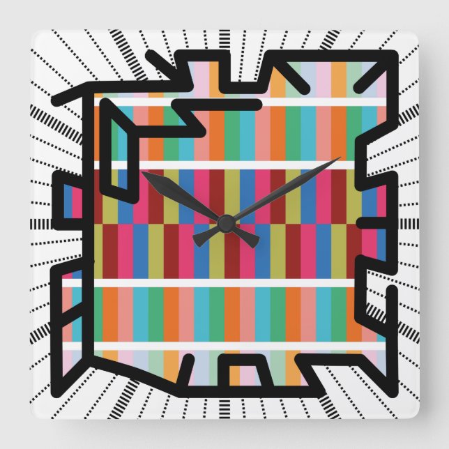 Horloge Carrée PIXELAT chained numbers by masanser (Recto)