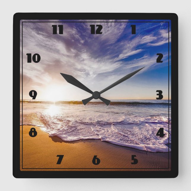 Horloge Carrée Plage (Recto)