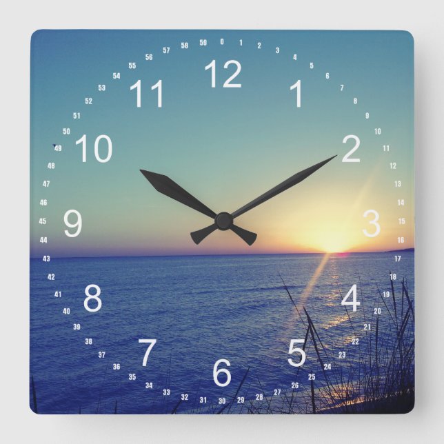 Horloge Carrée Plage cool (Recto)