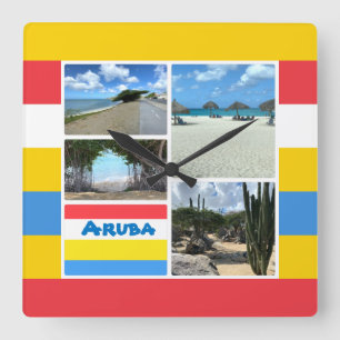 Horloge Carrée Plage et désert Aruba