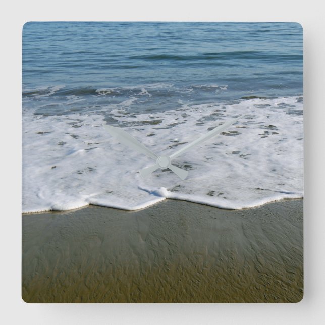 Horloge Carrée Plage/Sable/Vagues (Recto)