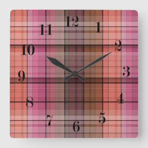 Horloge Carrée Plaid