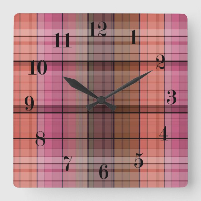 Horloge Carrée Plaid (Recto)