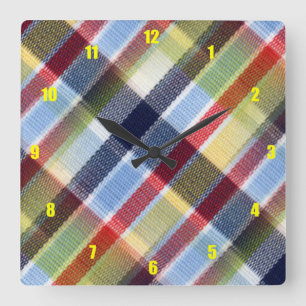 Horloge Carrée Plaid très amusant et inhabituel