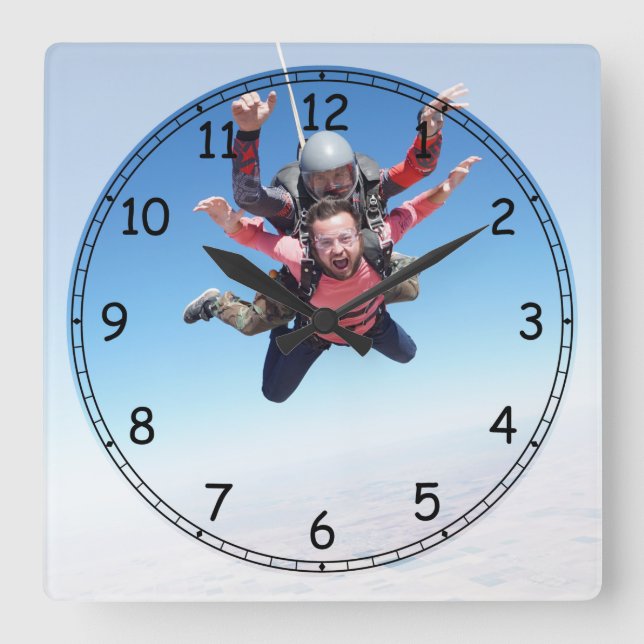 Horloge Carrée Plaisir Skydiving (Recto)