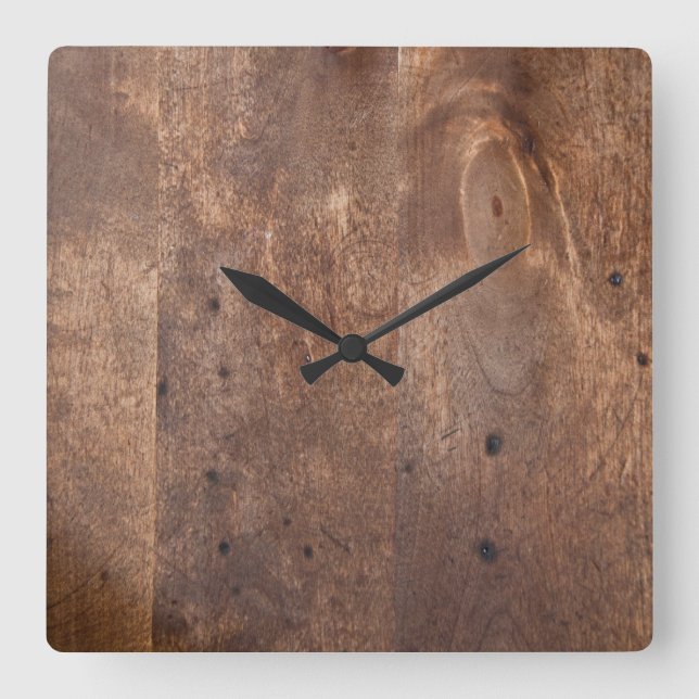 Horloge Carrée Planche de pin (Recto)