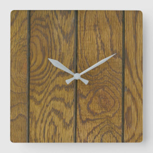 Horloge Carrée Plancher de céréales en bois