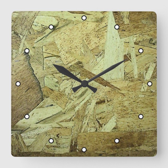 Horloge Carrée Plaque de contreplaqué OSB avec points (Recto)