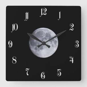 Horloge Carrée Pleine lune
