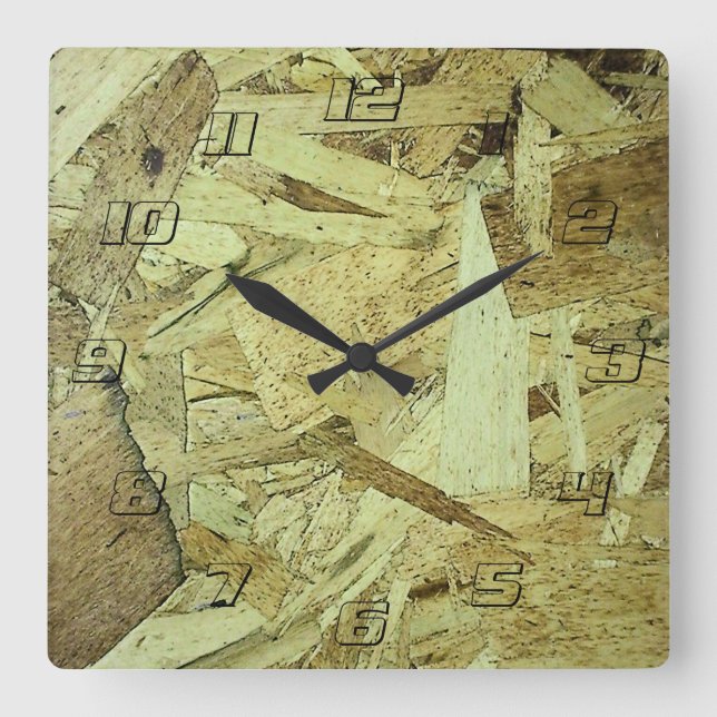 Horloge Carrée Plywood de carte à puce OSB (Recto)