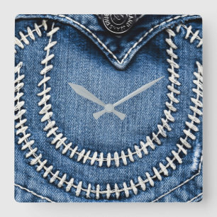 Horloge Carrée Poches sur la poche Jeans