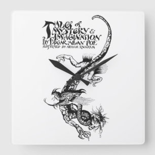 Horloge Carrée Poe's Tales of Mystery & Imagination Dragon