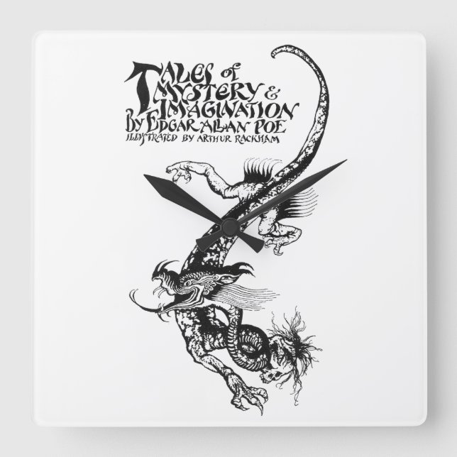 Horloge Carrée Poe's Tales of Mystery & Imagination Dragon (Recto)