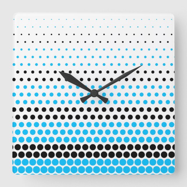 Horloge Carrée Point Capri et Polka noir (Recto)