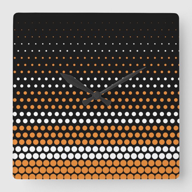 Horloge Carrée Point orange et blanc du cadmium (Recto)