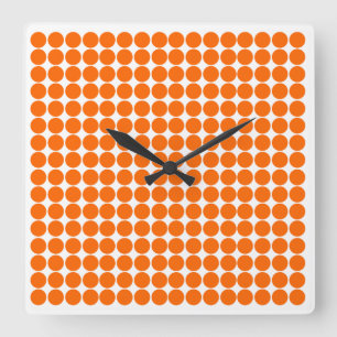 Horloge Carrée Point Safari Tangerine