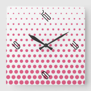 Horloge Carrée Pointe rose blanc moderne