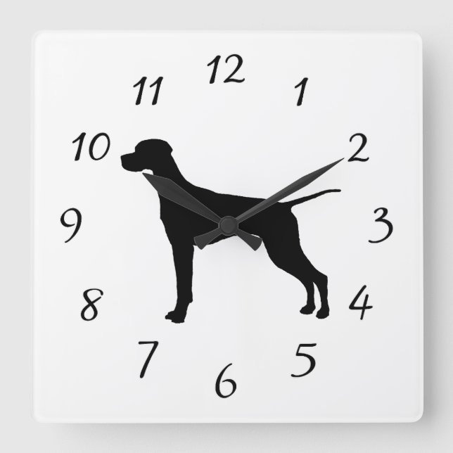 Horloge Carrée Pointeur Silhouette Love Dogs (Recto)
