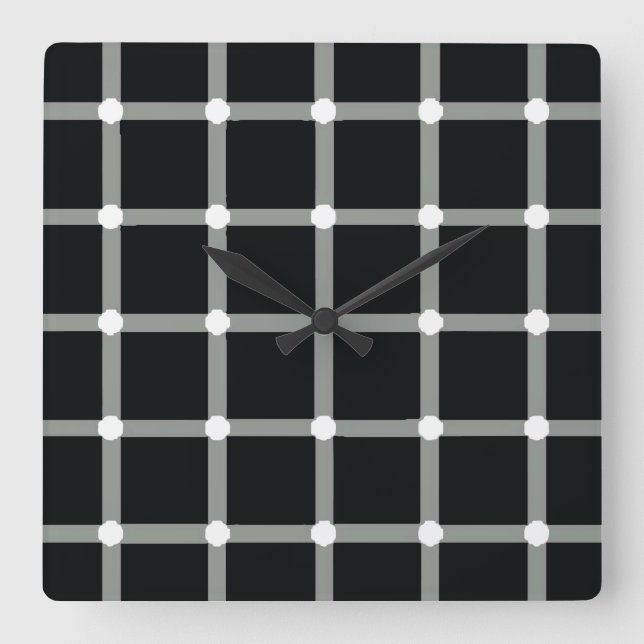 Horloge Carrée Points noirs clignotants - Illusion optique (Recto)
