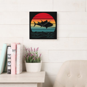 Horloge Carrée Poisson de thon vintage