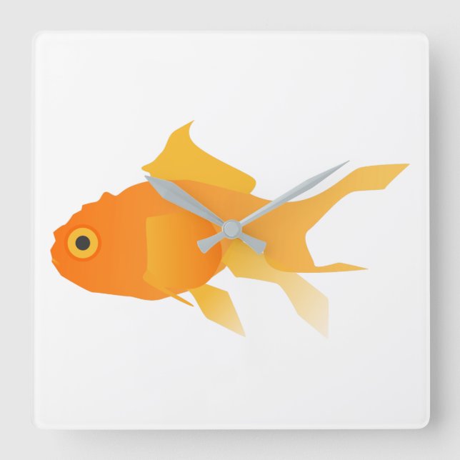 Horloge Carrée Poisson rouge (Recto)