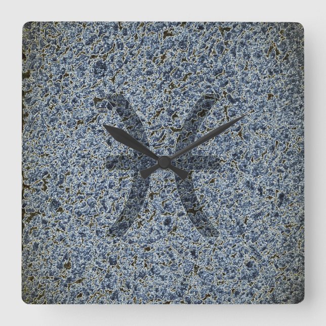 Horloge Carrée Poissons (Recto)