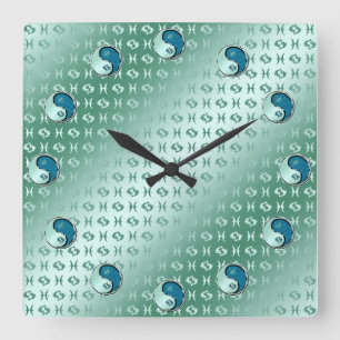Horloge Carrée Poissons les Poissons