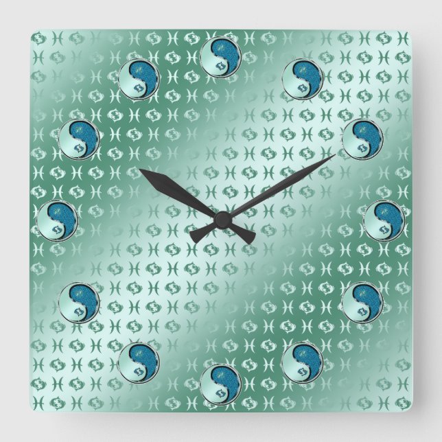 Horloge Carrée Poissons les Poissons (Recto)