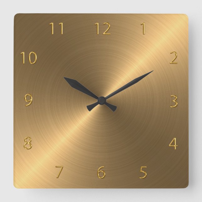 Horloge Carrée Polished brushed metal (Recto)